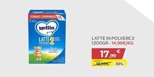 Bimbo Store Mellin latte in polvere 2 1200gr offerta