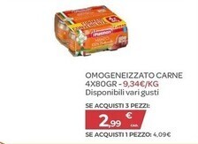 Bimbo Store Plasmon omogeneizzato carne 4x80gr offerta