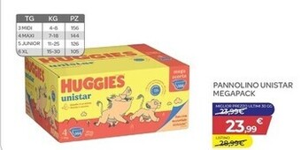 Huggies pannolino unistar megapack