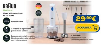 Euronics BRAUN MultiQuick 1 Mixer ad immersione MQ10.201M offerta