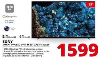 Sony smart tv oled uhd 4k 55 xr55a80laep