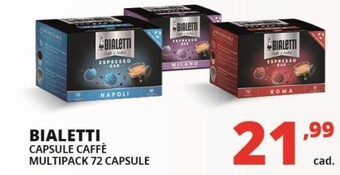 Comet Bialetti capsule caffè multipack 72 capsule offerta
