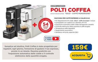 Euronics POLTI COFFEA MACCHINA PER CAFFÈ ESPRESSO A CIALDE E.S.E. offerta