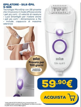 Euronics BRAUN EPILATORE -SILK-ÉPIL 5-505 offerta