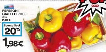 Coop Peperoni gialli o rossi offerta