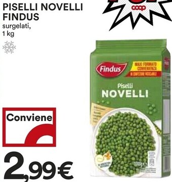 Coop Findus piselli novelli offerta