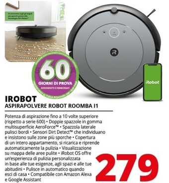 Comet Irobot roomba i1 aspirapolvere robot 0,4 l senza sacchetto grigio offerta