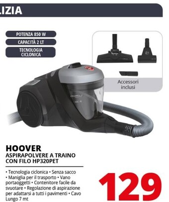 Comet Hoover aspirapolvere a traino con filo hp320pet offerta