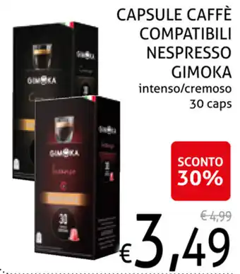 Ecu Discount Capsule Caffè Compatibili Nespresso Gimoka 30 caps offerta