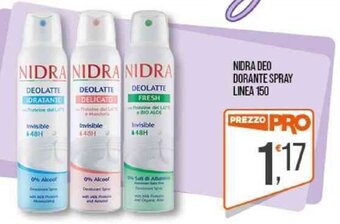 Cash pro NIDRA DEO DORANTE SPRAY LINEA 150 offerta