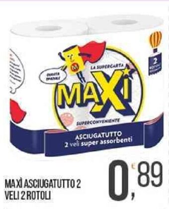 Cash pro MAXI ASCIUGATUTTO 2 VELI 2 ROTOLI offerta