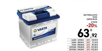 Spazio Conad BATTERIA AUTO 52AH VARTA BLUE offerta