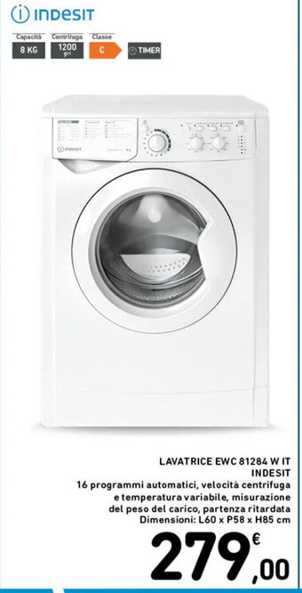Spazio Conad LAVATRICE EWC 81284 W IT INDESIT offerta