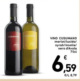 Spazio Conad VINO CUSUMANO merlot/lucido 75cl offerta