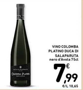 Spazio Conad VINO COLOMBA PLATINO DUCA DI SALAPARUTA nero d'Avola 75cl offerta