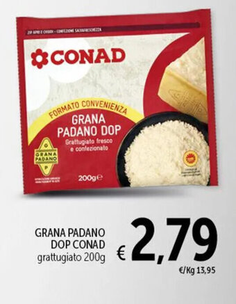 Spazio Conad GRANA PADANO DOP CONAD Grattugiato 200 g offerta