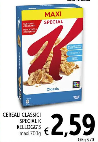 Spazio Conad CEREALI CLASSICI SPECIAL K KELLOGG'S maxi 700g offerta