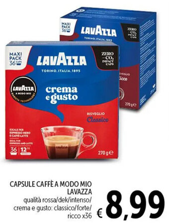Spazio Conad CAPSULE CAFFÈ A MODO MIO LAVAZZA ricco x36 offerta