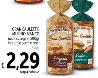 GRAN BAULETTO MULINO BIANCO rustico/segale 500g/ integrale semi e noci 465 g
