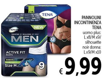 Spazio Conad PANNOLINI INCONTINENZA Tena uomo plus Lx8/Mx9, noir donna Lx9/Mx10 offerta