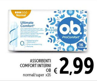 Spazio Conad ASSORBENTI COMFORT INTERNI OB normal/super x16 offerta