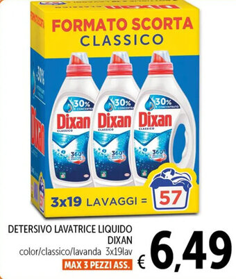 Spazio Conad DETERSIVO LAVATRICE LIQUIDO DIXAN color/classico/lavanda 3x19lav offerta