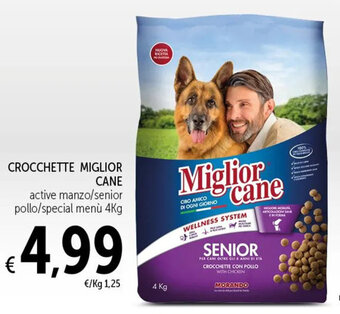Spazio Conad CROCCHETTE MIGLIOR CANE active manzo/senior 4 kg offerta