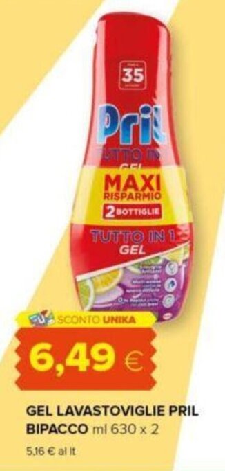 Oasi GEL LAVASTOVIGLIE PRIL BIPACCO ml 630 x 2 offerta