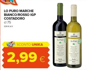LO PURO MARCHE BIANCO/ROSSO IGP COSTADORO cl 75