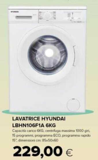 Oasi LAVATRICE HYUNDAI LBHN106F1A 6KG offerta