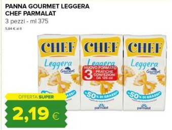 Oasi PANNA GOURMET LEGGERA CHEF PARMALAT 3 pezzi - ml 375 offerta