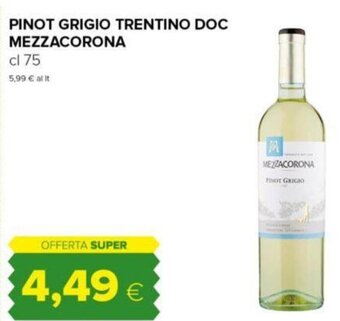 PINOT GRIGIO TRENTINO DOC MEZZACORONA cl 75