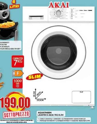 Risparmio Casa AQUA7048SN LAVATRICE AKAI 7KG SLIM offerta