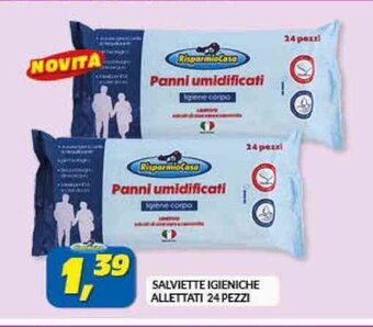 Risparmio Casa SALVIETTE IGIENICHE ALLETTATI 24 PEZZI offerta