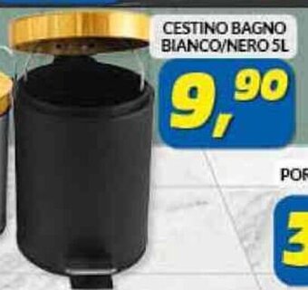 Risparmio Casa CESTINO BAGNO BIANCO/NERO 5L offerta