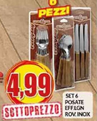 Risparmio Casa SET 6 POSATE Eff.LGN Rov.Inox offerta