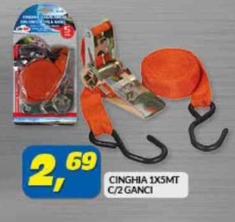 Risparmio Casa CINGHIA 1X5MT C/2 GANCI offerta