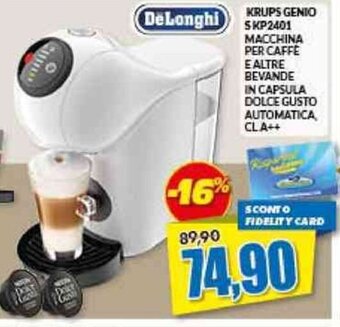 Risparmio Casa DeLonghi kRUPS GENIO MACCHINA PER CAFFE E ALTRE BEVANDE IN CAPSULA DOLCE GUSTO AUTOMATICA, CLA++ offerta