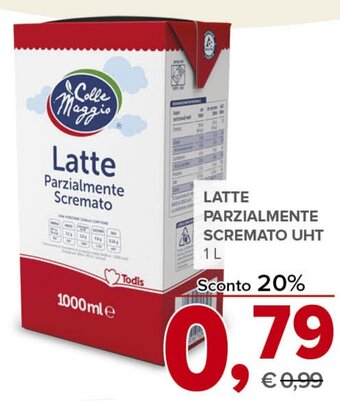 Todis LATTE PARZIALMENTE SCREMATO UHT 1 L offerta