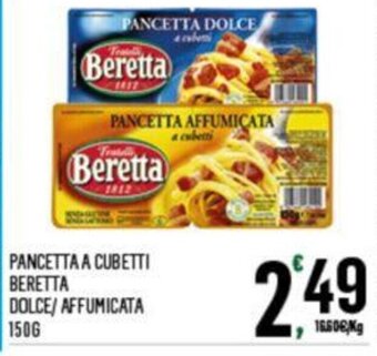 Despar PANCETTA A CUBETTI BERETTA DOLCE/AFFUMICATA 150 g offerta