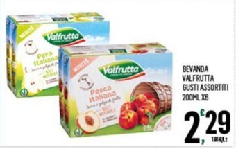 Despar BEVANDA VALFRUTTA GUSTI ASSORTITI 200ML X6 offerta