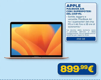 Euronics APPLE MACBOOK AIR. CON I SUPERPOTERI DEL CHIP M1 offerta
