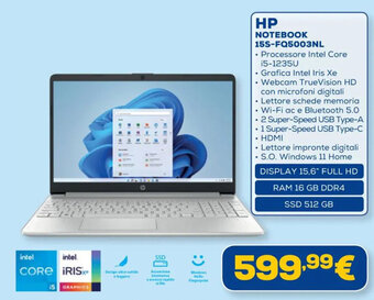 Euronics HP NOTEBOOK 15S-FQ5003NL offerta