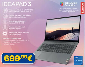 Euronics Lenovo IDEAPAD 3 offerta