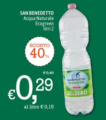 SAN BENEDETTO Acqua Naturale Ecogreen litri 2