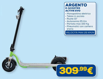 Euronics ARGENTO E-SCOOTER ACTIVE EVO offerta