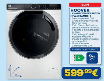 Euronics HOOVER LAVATRICE H-WASH 700 H7W449AMBC-S offerta