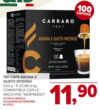 100 CAPS AROMA E GUSTO INTENSO 520 g