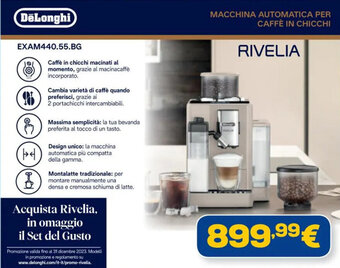 Euronics DeLonghi MACCHINA AUTOMATICA PER CAFFÈ IN CHICCHI EXAM440.55.BG offerta