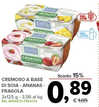 Todis CREMOSO A BASE DI SOIA - ANANAS-FRAGOLA 2x125 g offerta